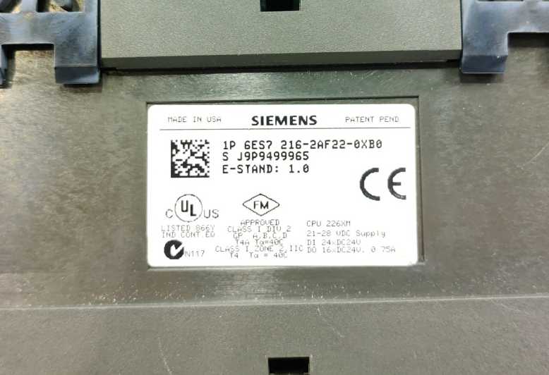Siemens 6ES7216-2AF22-0XB0 SIMATIC S7-200, CPU 226 XM Compact Unit