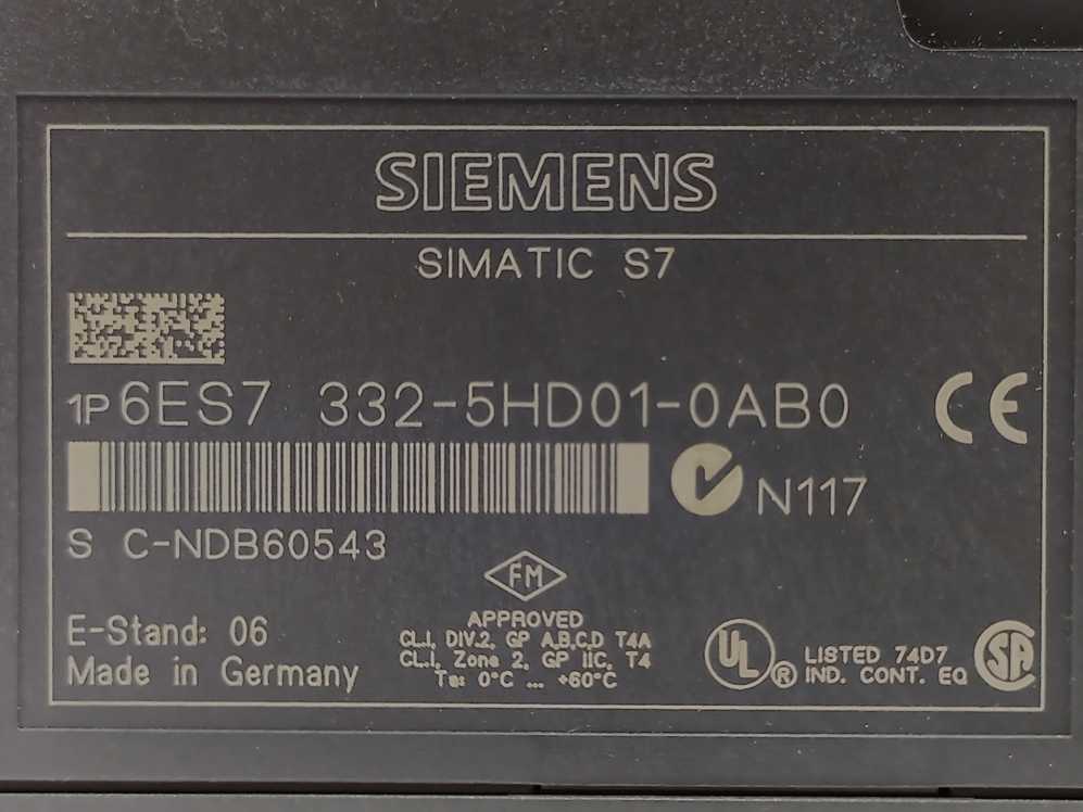 Siemens 6ES7332-5HD01-0AB0 Analog Output SM332