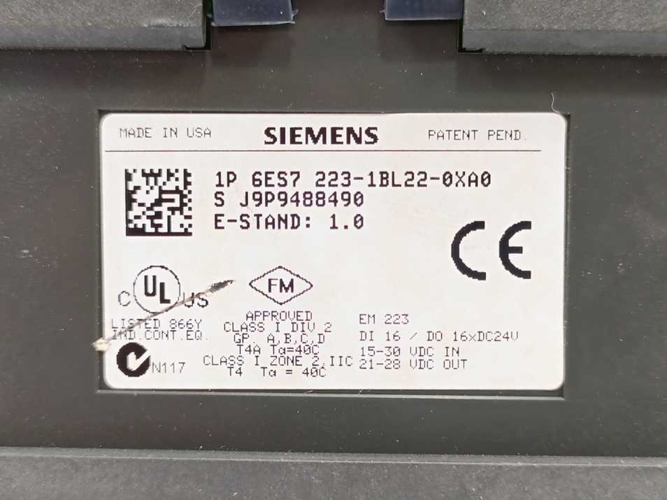 Siemens 6ES7 223-1BL22-0XA0 SIMATIC S7-200, EM 223 Digital I/O