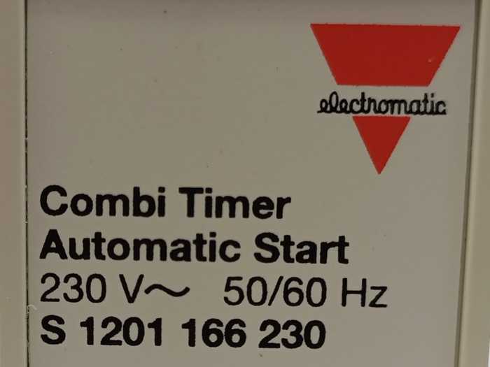 Electromatic S 1201 166 230 Combi Timer Automatic Start 230v~ 50/60hZ