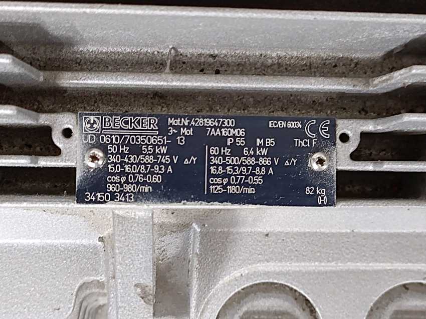 Becker VTLF250 Dry-running Rotary Vane Vacuum Pump