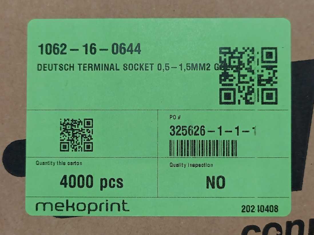 TE Connectivity 1062-16-0644 Deutch Socket Terminal Roll. Roughly 4000pcs.