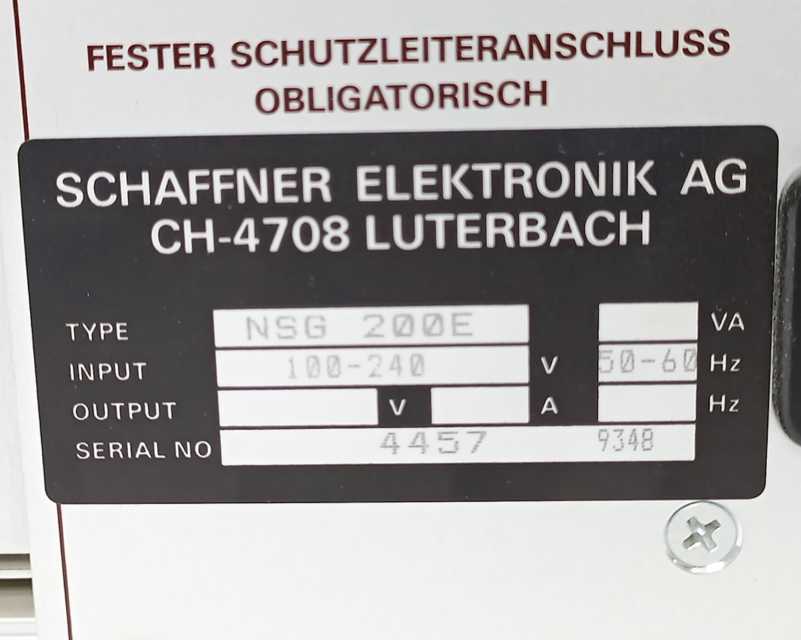 SCHAFFNER NSG 200E Main Frame w/ NSG 223A Interference Simulator Spare Parts,