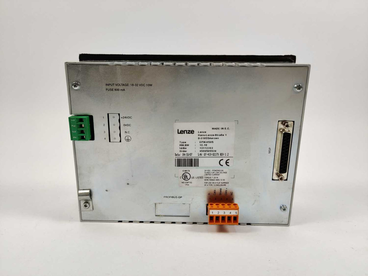 LENZE EPM-H505 Operator Interface Touchscreen