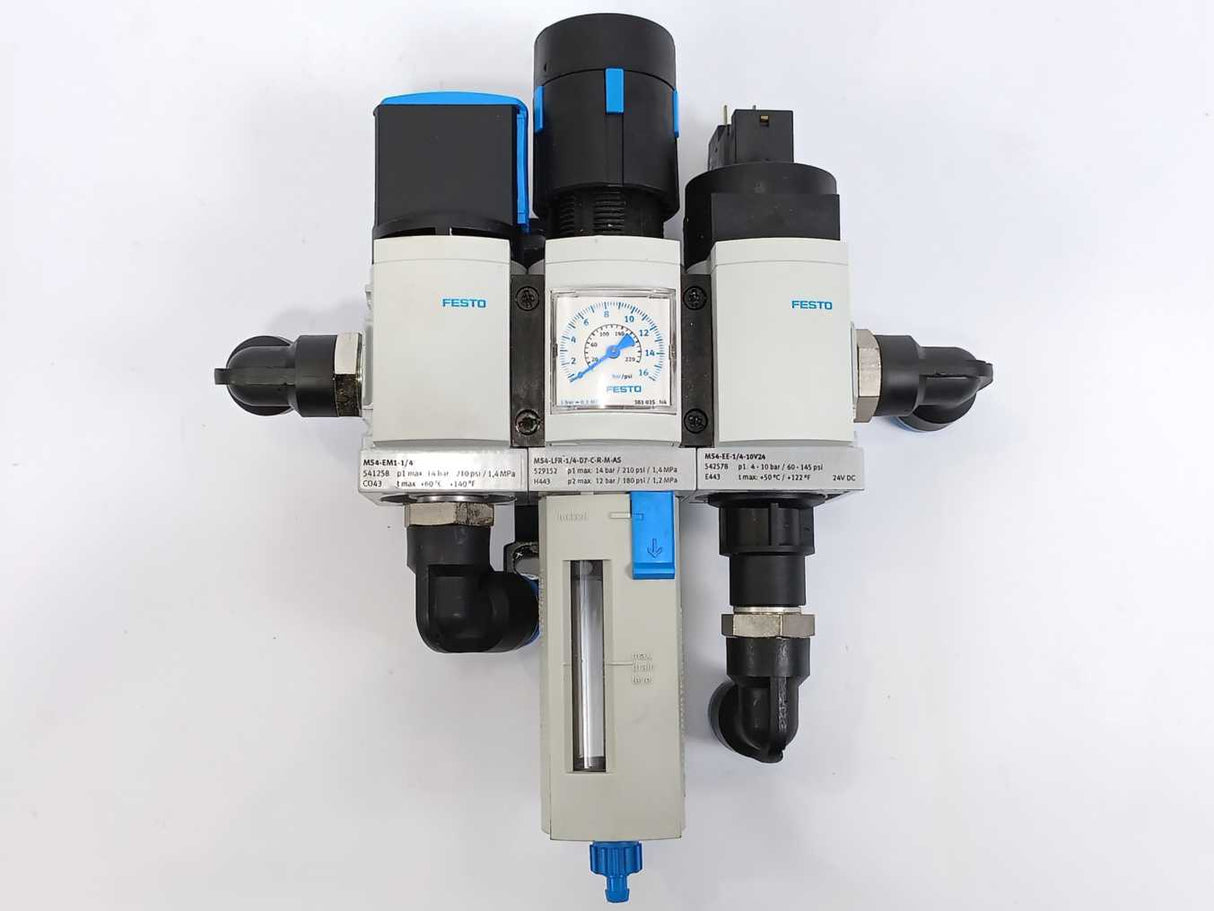 Festo 529152 MS4-LFR-1/4-D7-CRM-AS Filter Regulator w/ 541258 & 542578