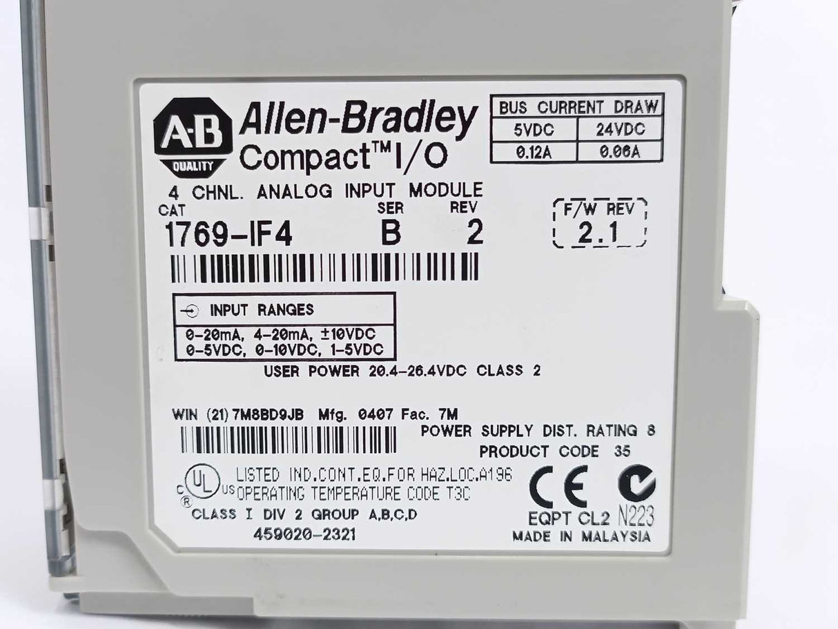 AB 1769-IF4 Ser. B Analog Input Module