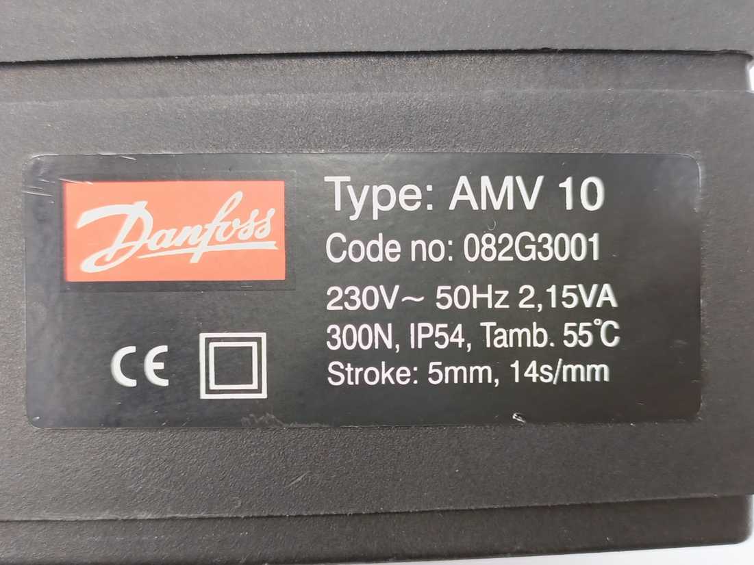 Danfoss 082G3001 AMV 10 Electrical Actuator 230V 14s/mm 5mm 300N
