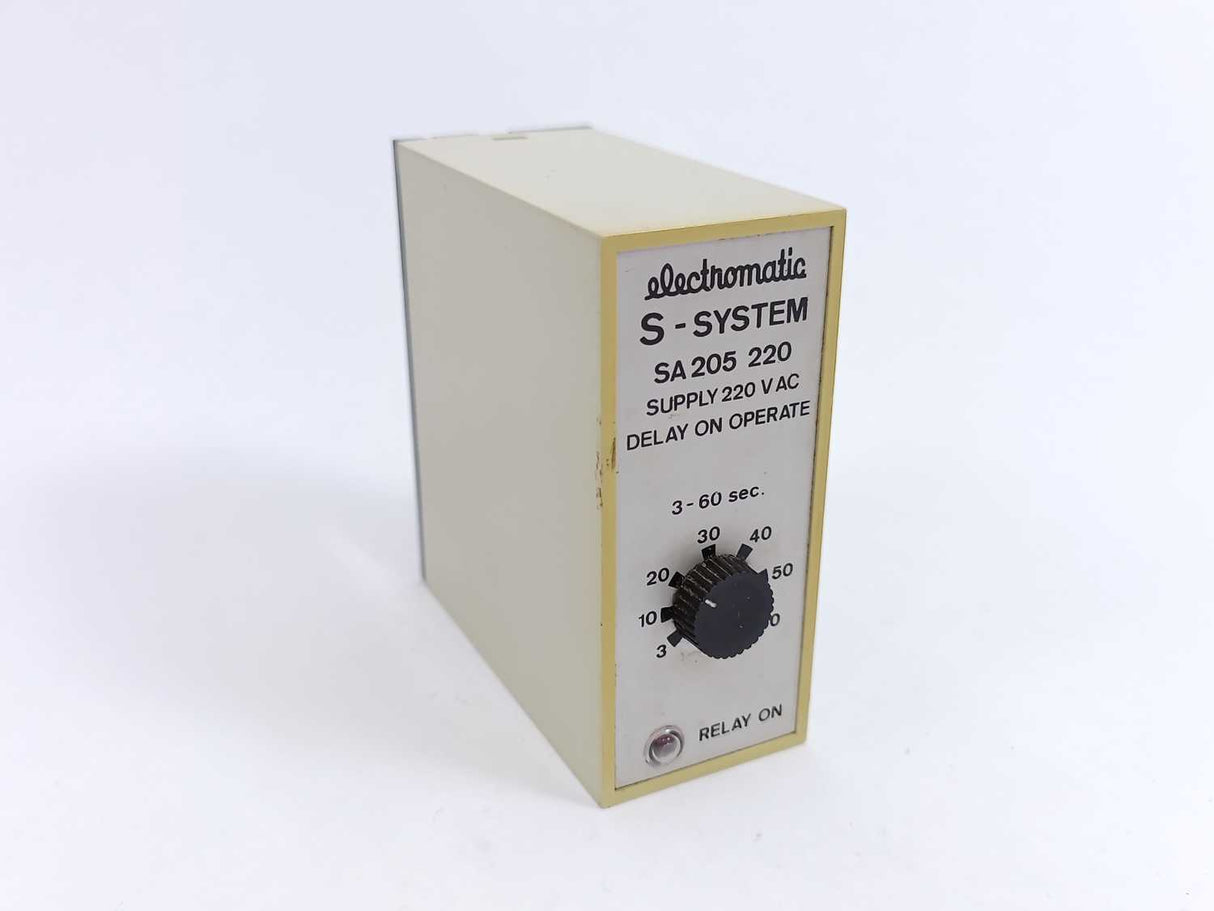 Electromatic SA 205 220 S-System Delay On Operate Timer 3-60 sec.