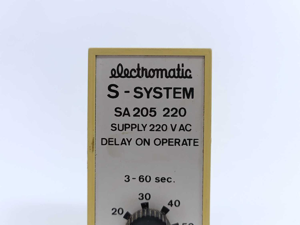Electromatic SA 205 220 S-System Delay On Operate Timer 3-60 sec.