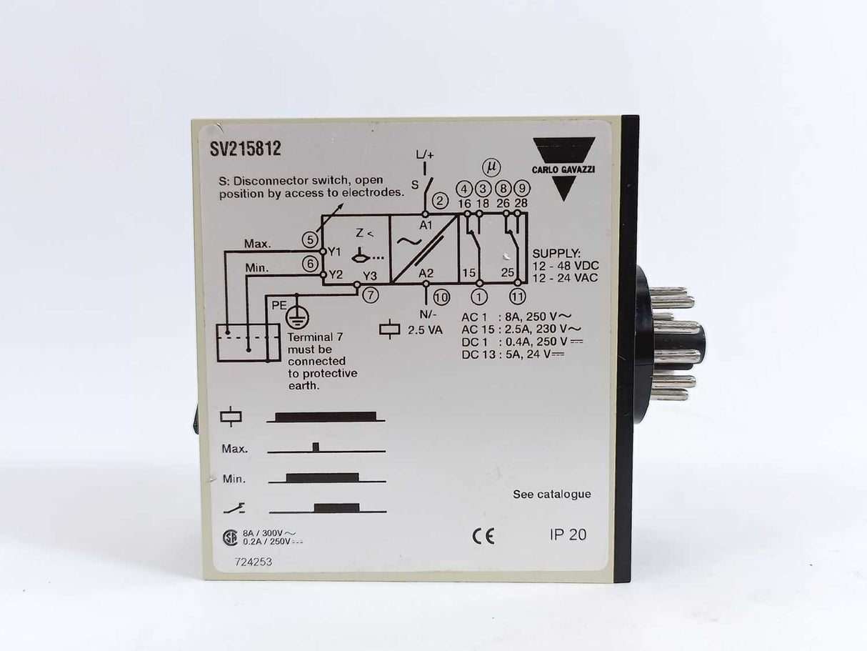 Carlo Gavazzi SV215812 Dual Level Relay Range: 3,5-25KΩ, 50V/28V