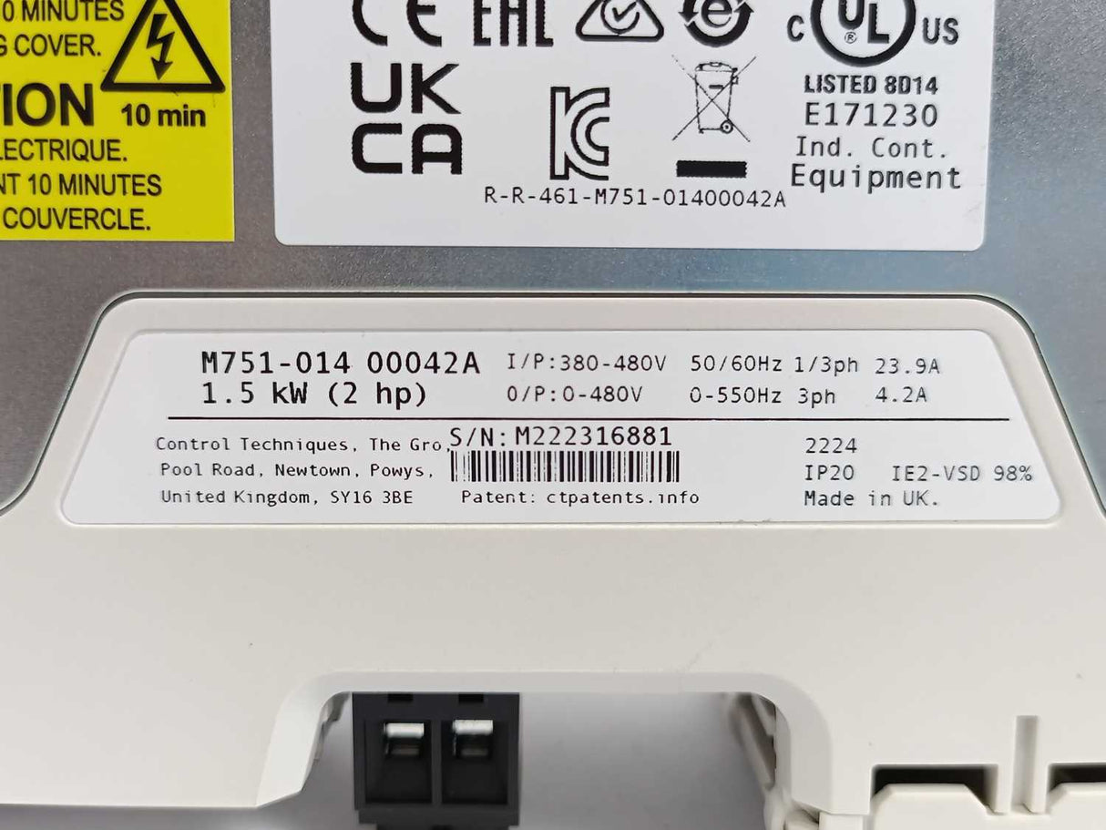 Control Techniques M751-014 00042A Digitax Servo AC Drive w/ 82500000018200