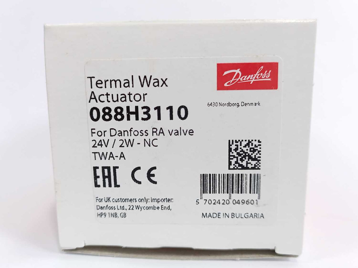 Danfoss 088H3110 Thermal Wax Actuator for RA Valve 24V / 2W - NC, TWA-A