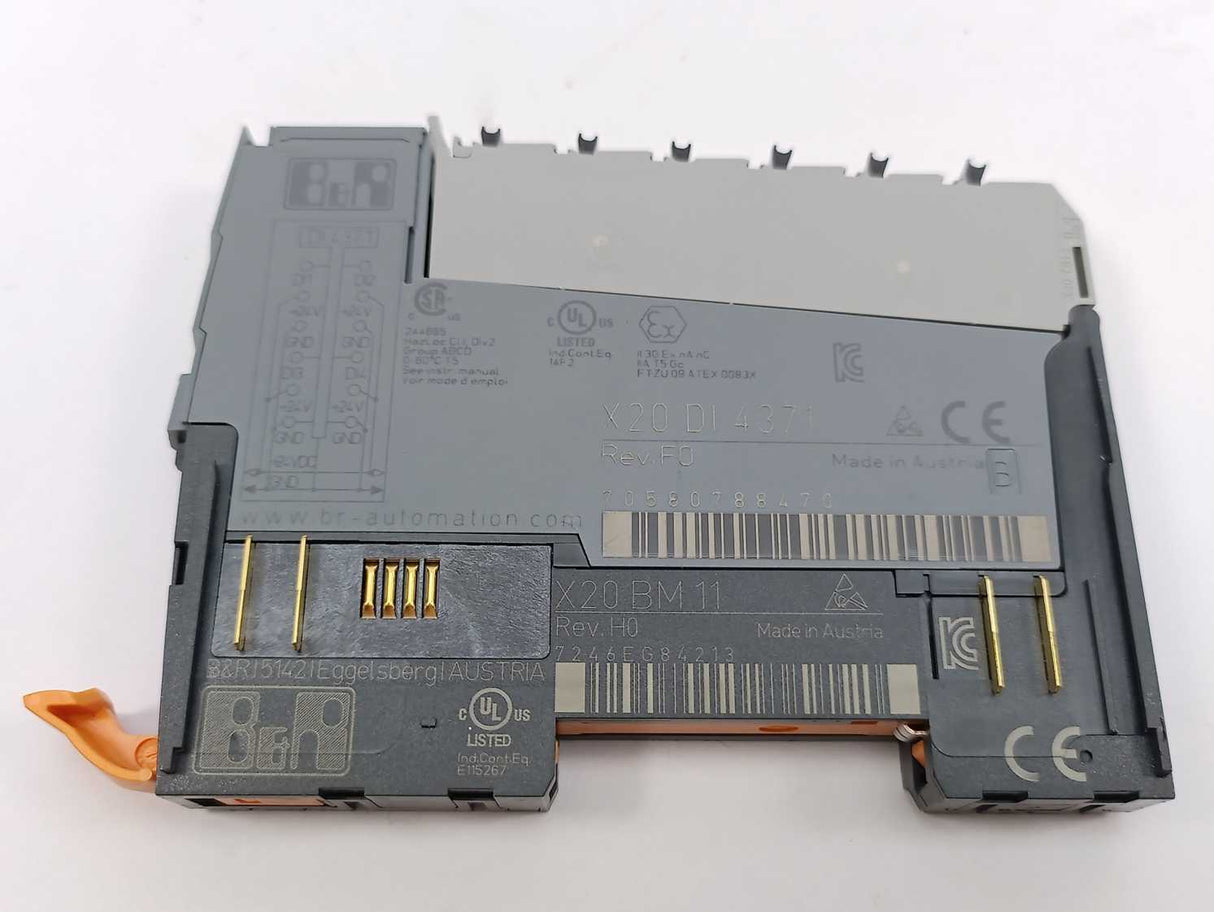 B&R X20DI4371 Digital Input Module with X20BM11 & X20TB12