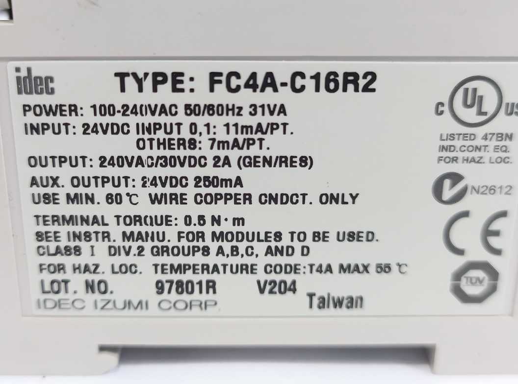 Idec FC4A-C16R2 MicroSmart