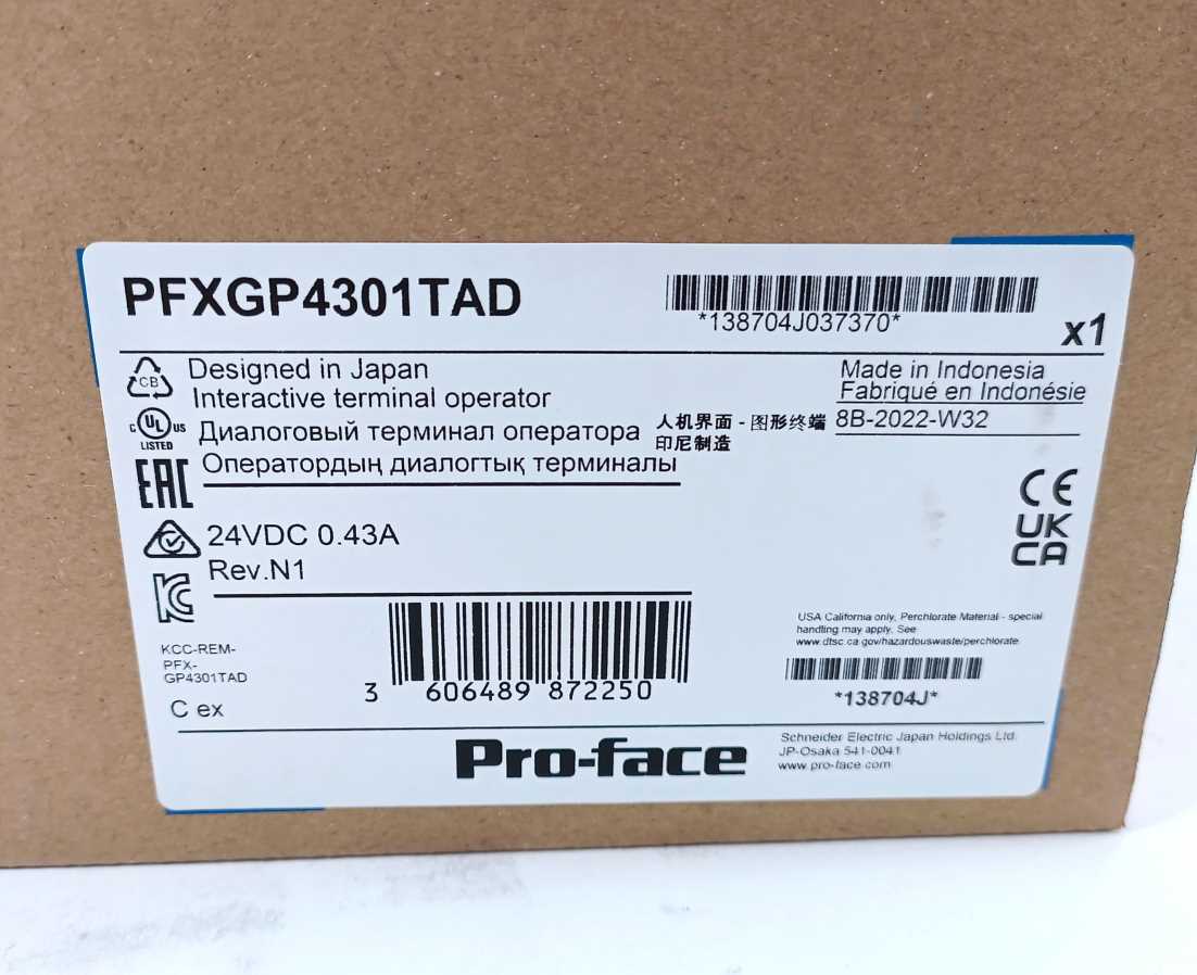 Pro-Face PFXGP4301TAD GP-4301T, LCD Touchscreen, new in sealed box