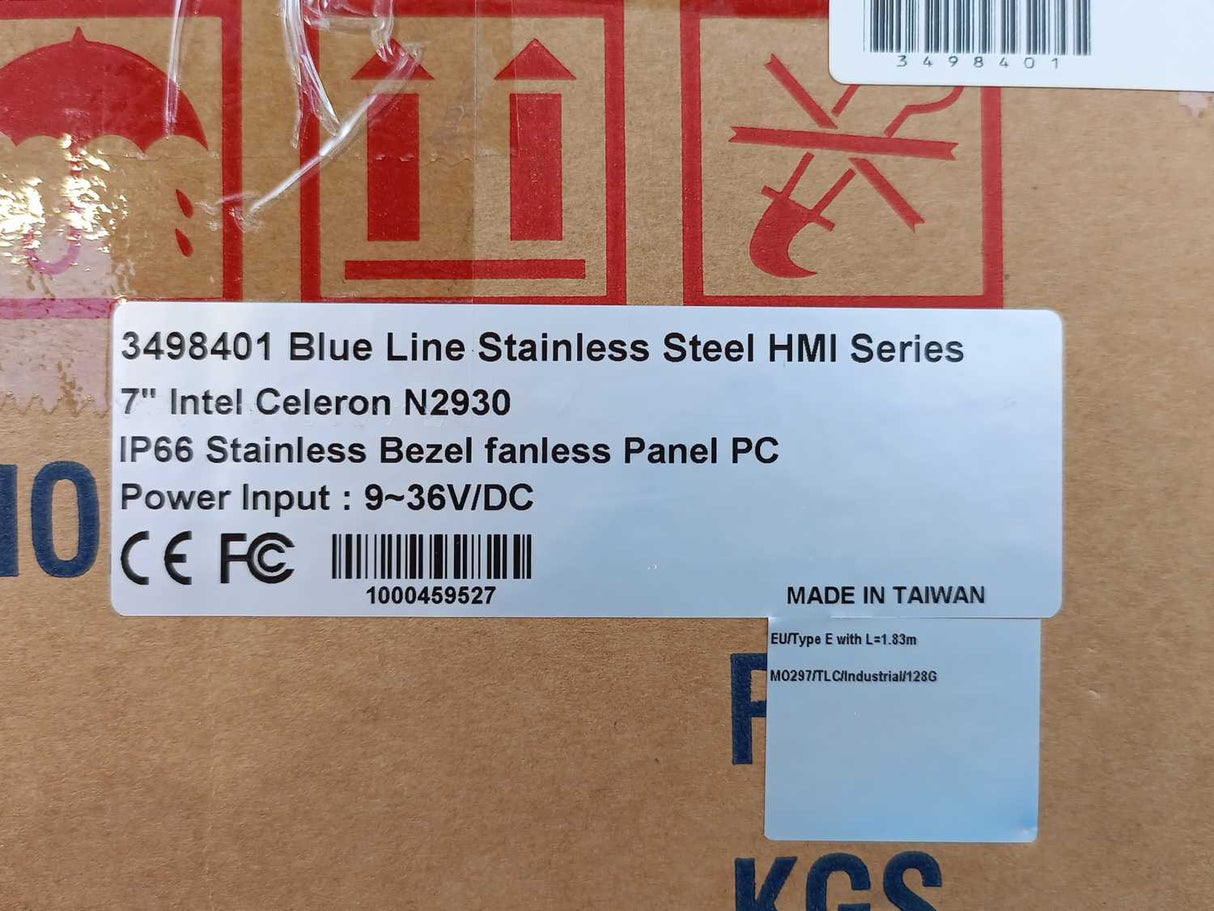 BlueLine 3498401 HMI 7" Intel Celeron N2930 IP66 Windows 10 IOT ENT