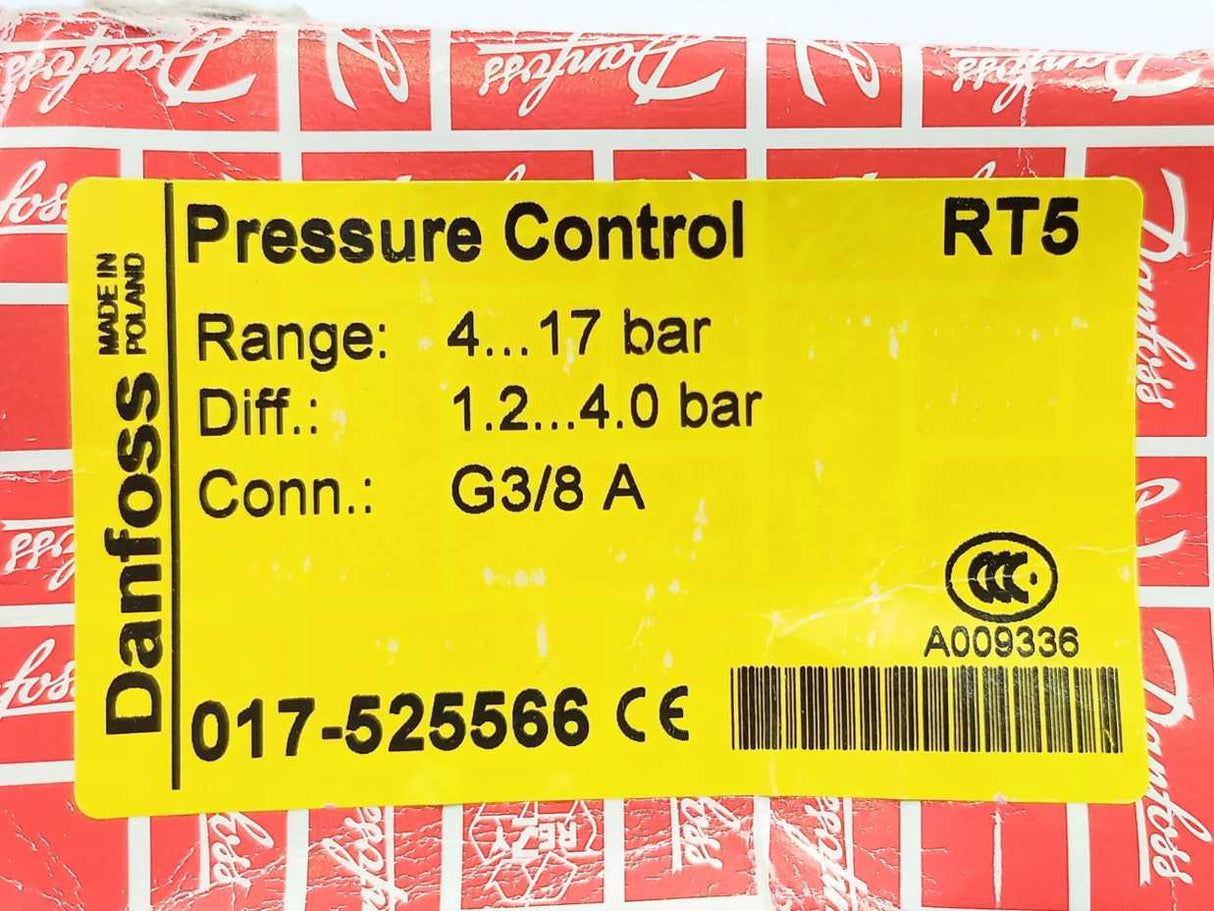 Danfoss 017-525566 Pressure Control RT5 w/ Switch SPDT 017-424066