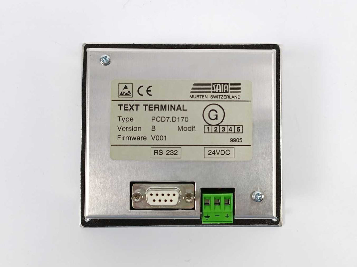 Saia-Burgess PCD7.D170 Text Terminal Ver. B 24VDC