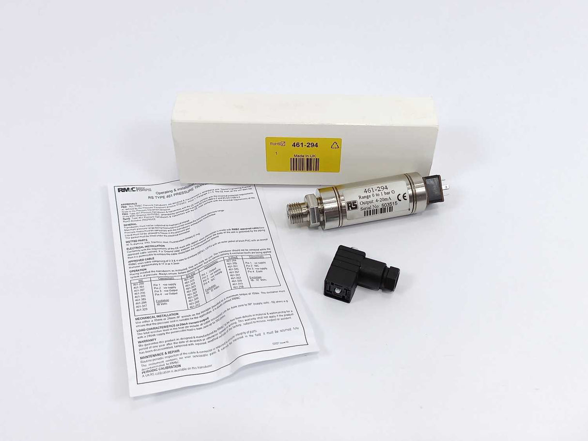RS Pro 461-294 Pressure transducers 0-1barG