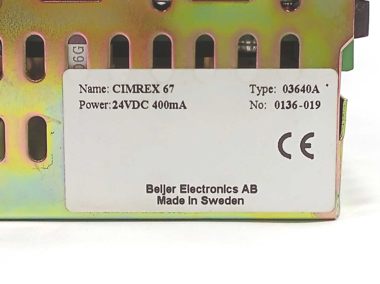 BEIJER ELECTRONICS CIMREX 67 Touch Screen Display, like new 03640A