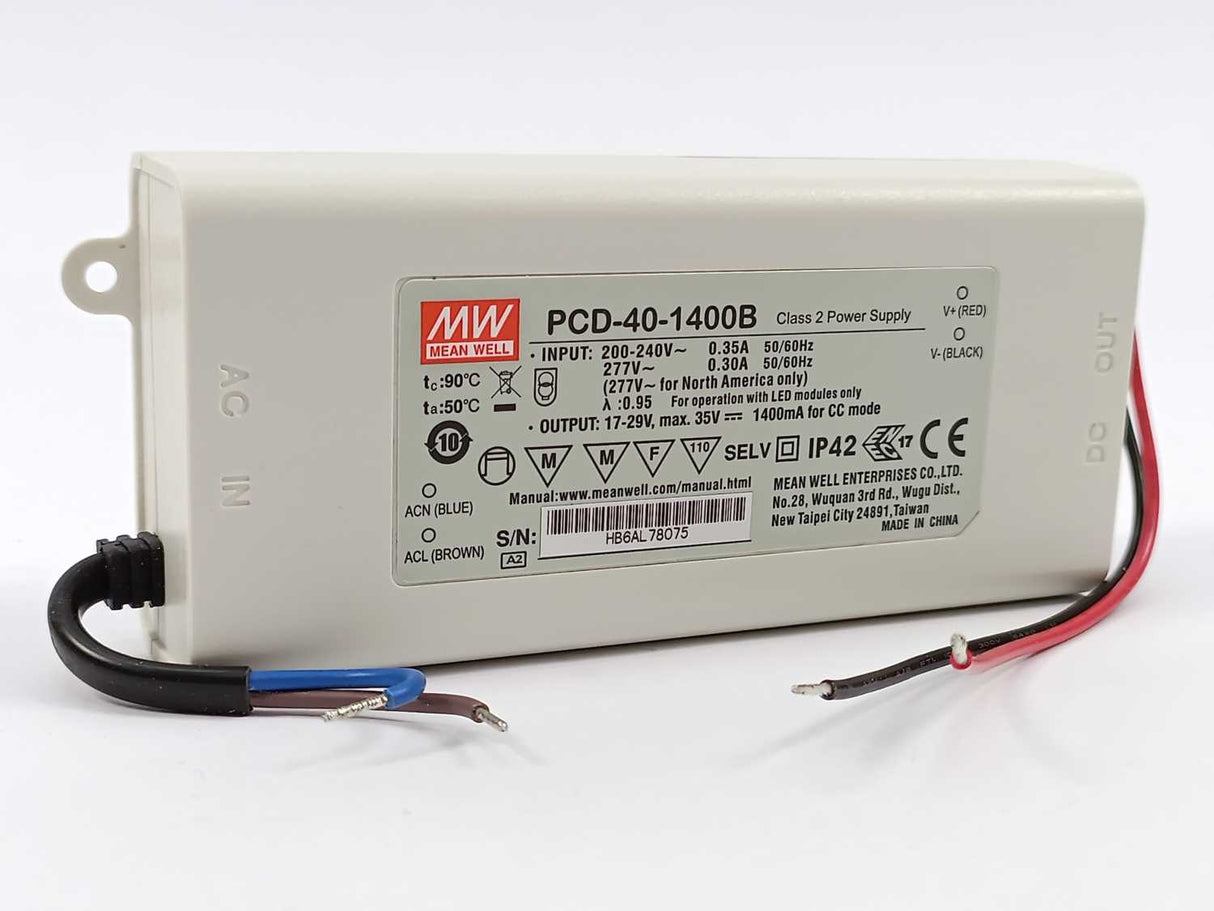 Mean Well PCD-40-1400B AC-DC Single output LED driver Constant Current (CC)