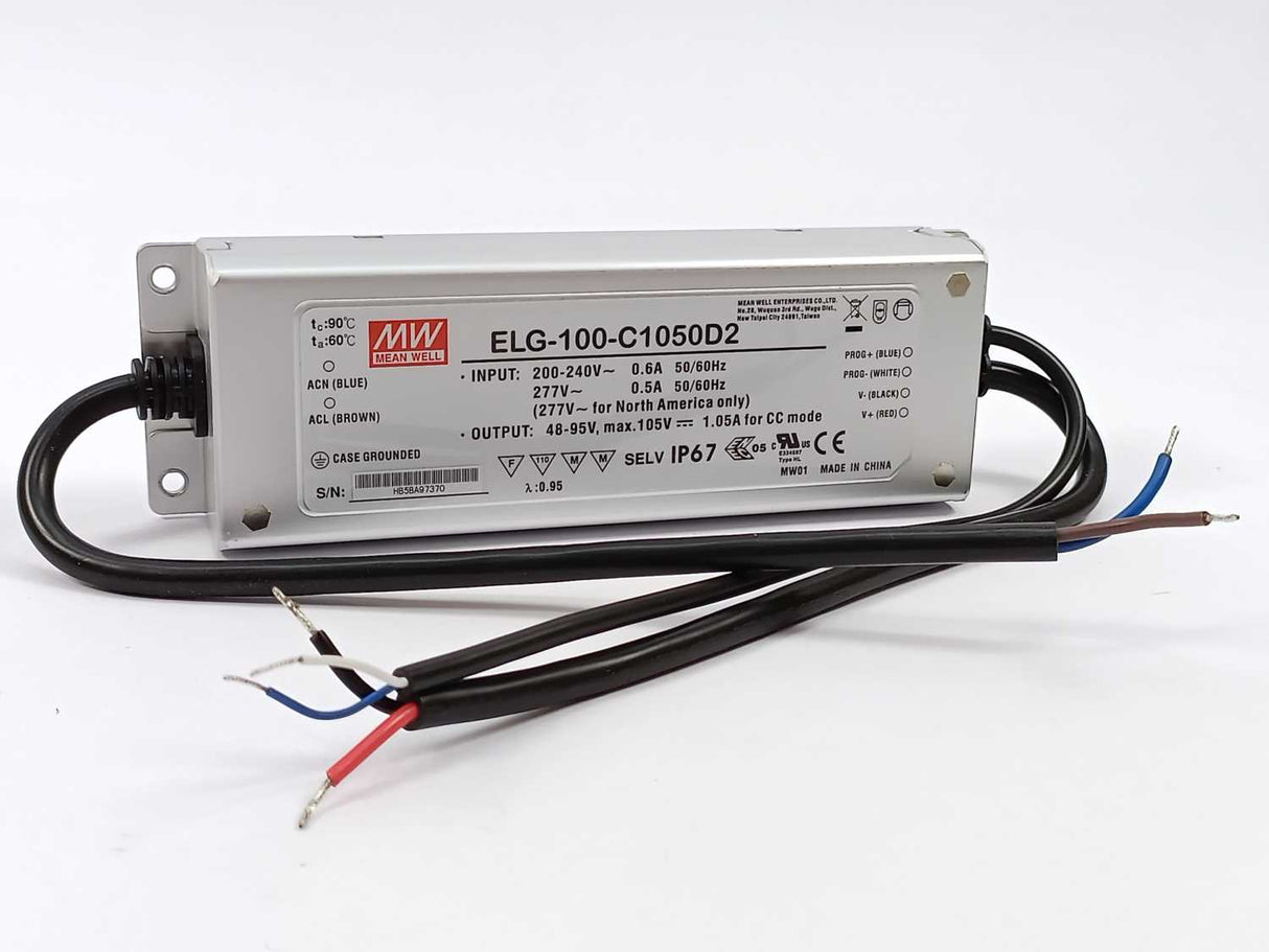 Mean Well ELG-100-C1050D2 AC-DC Single output LED Driver (CC) with PFC