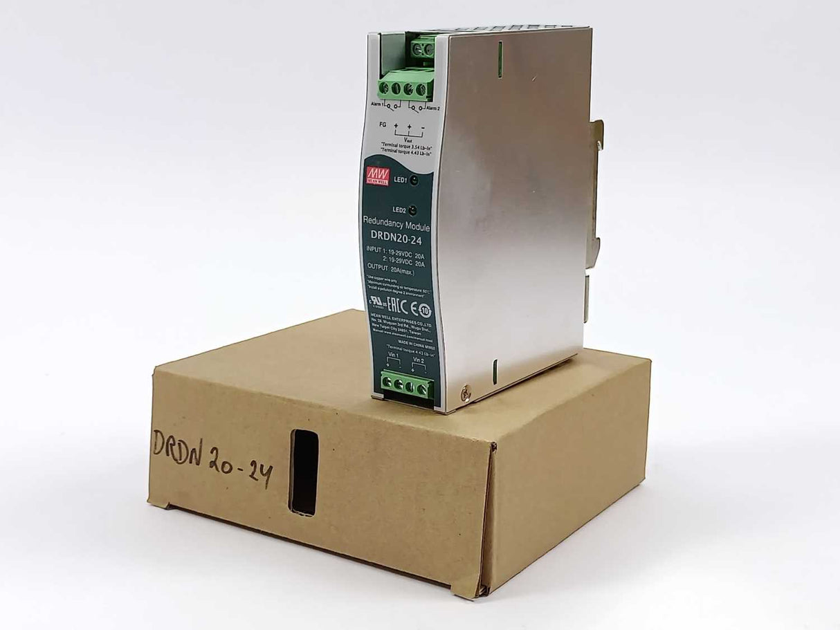 Mean Well DRDN20-24 20A DIN rail Redundancy Module DC/DC 19-29V
