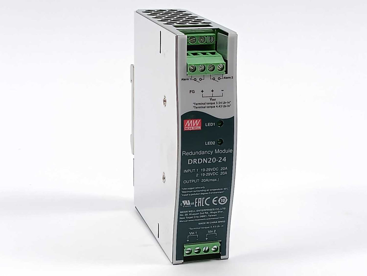 Mean Well DRDN20-24 20A DIN rail Redundancy Module DC/DC 19-29V