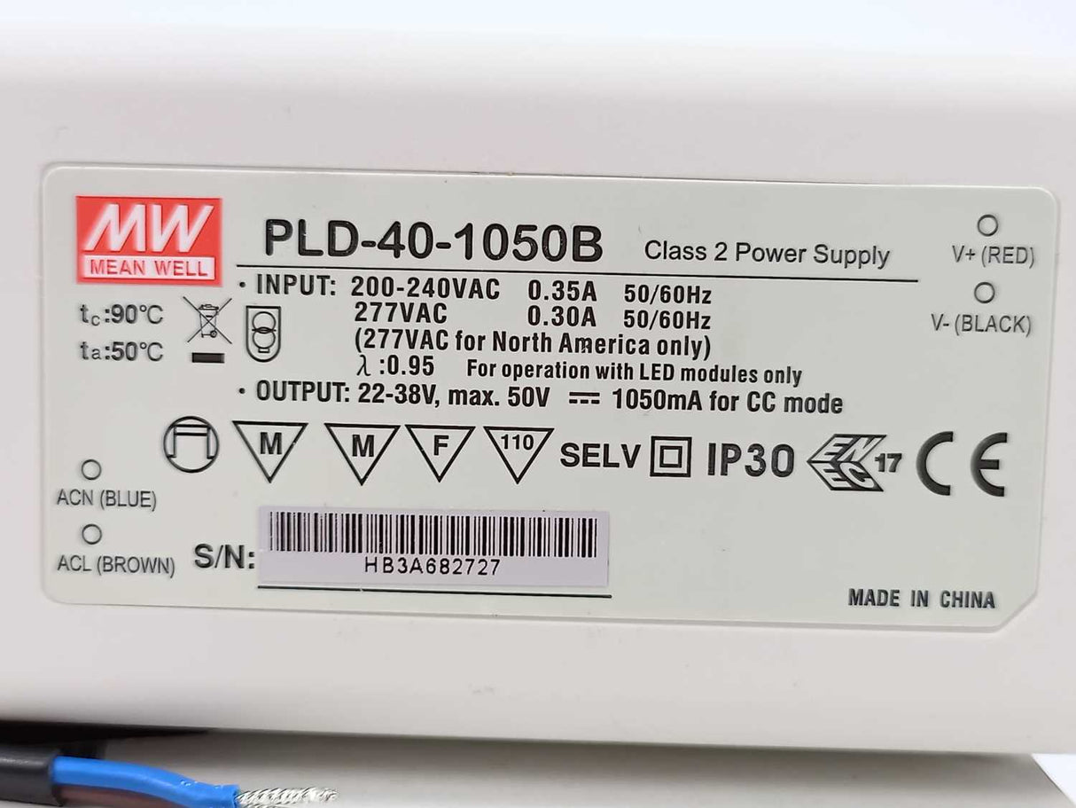 Mean Well PLD-40-1050B AC-DC Single output LED driver Constant Current (CC)