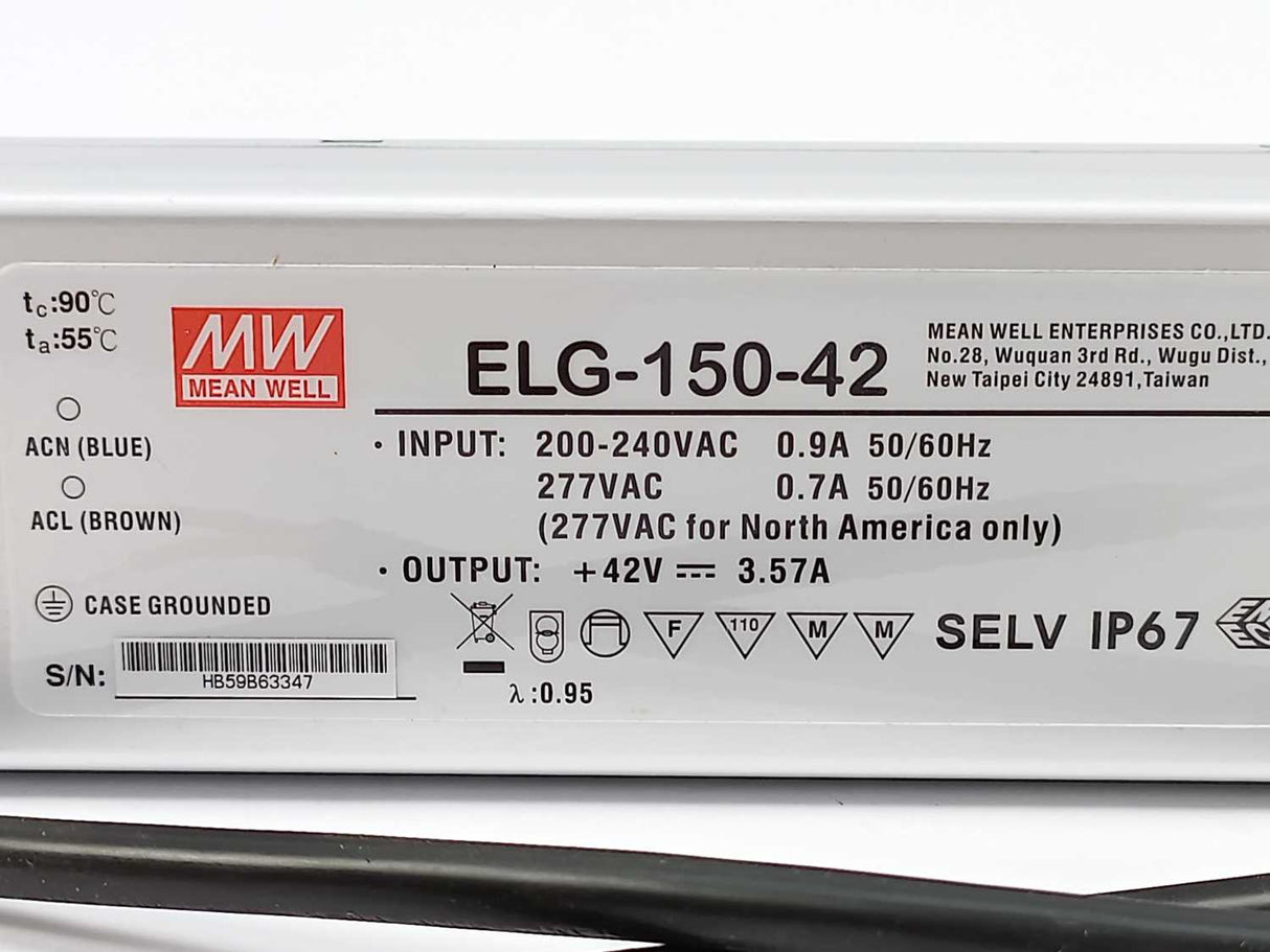 Mean Well ELG-150-42 AC-DC Single output LED Driver mix mode (CV+CC) with PFC