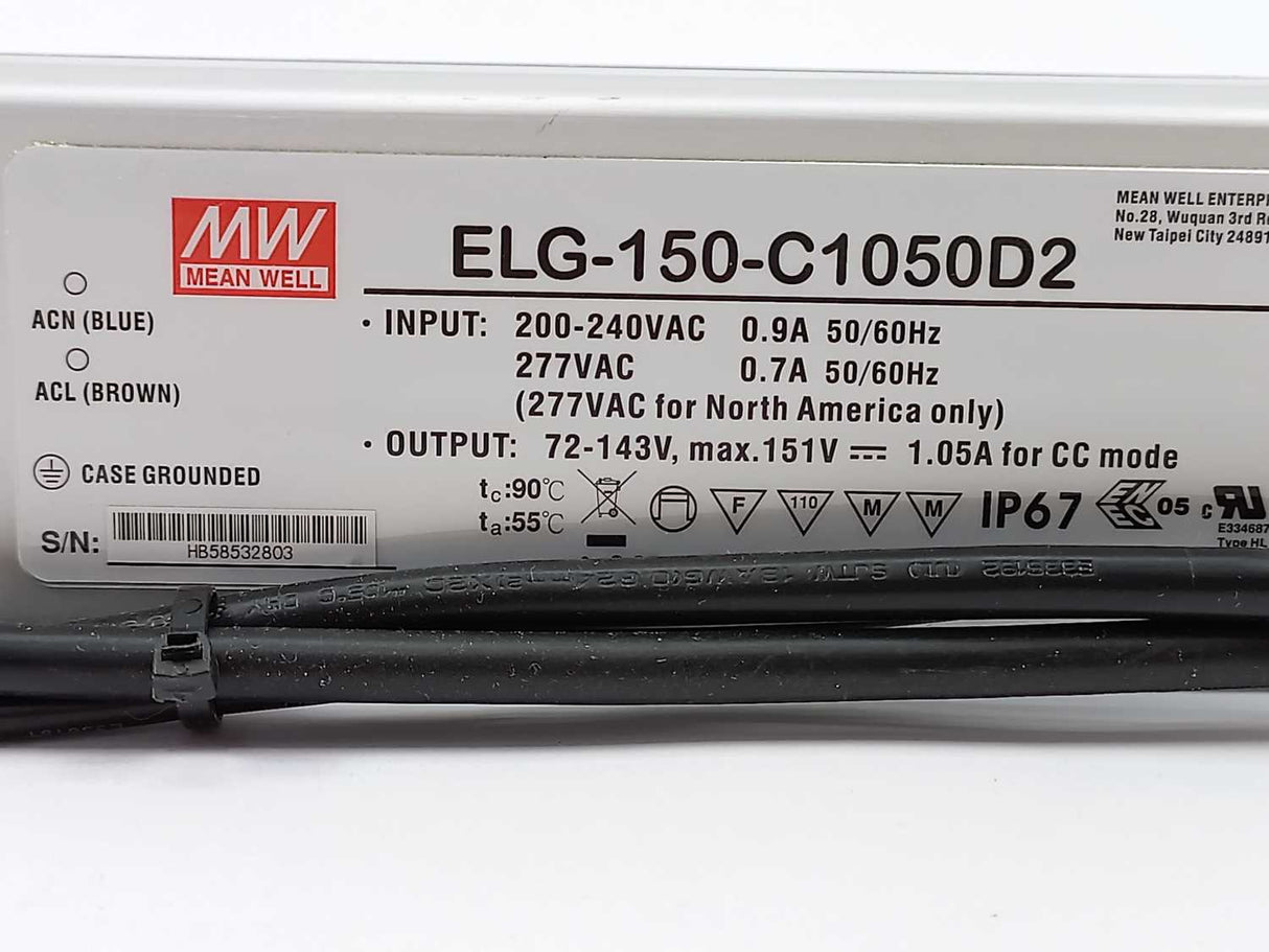 Mean Well ELG-150-C1050D2 AC-DC Single output LED Driver (CC) with PFC