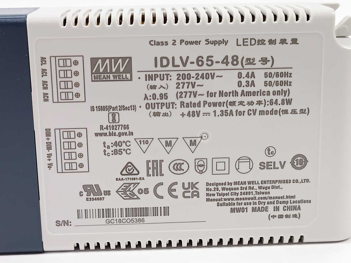 Mean Well IDLV-65-48 POWER SUPPLY