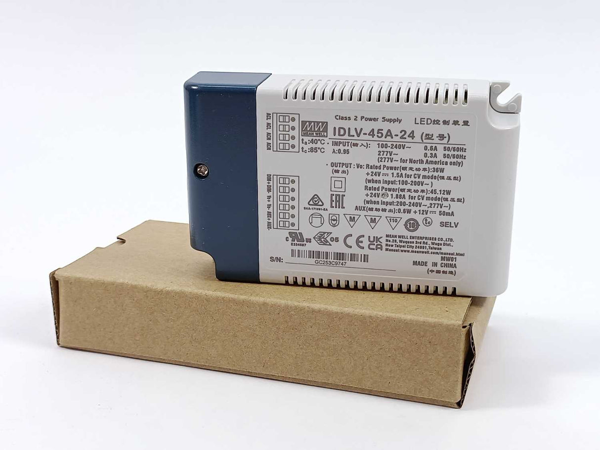 Mean Well IDLV-45A-24 AC-DC Constant Voltage LED Driver (CV);