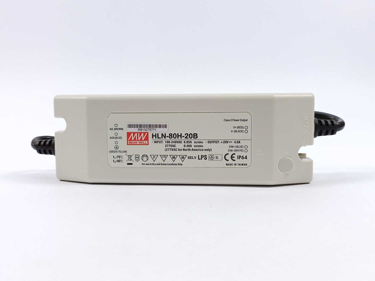 Mean Well HLN-80H-20B 20Vdc at 4A, Dimming with 1-10V PWM resistance