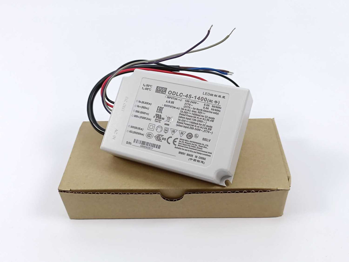 Mean Well ODLC-45-1400 Input range 90-295VAC; Output 32VDC at 1.4A