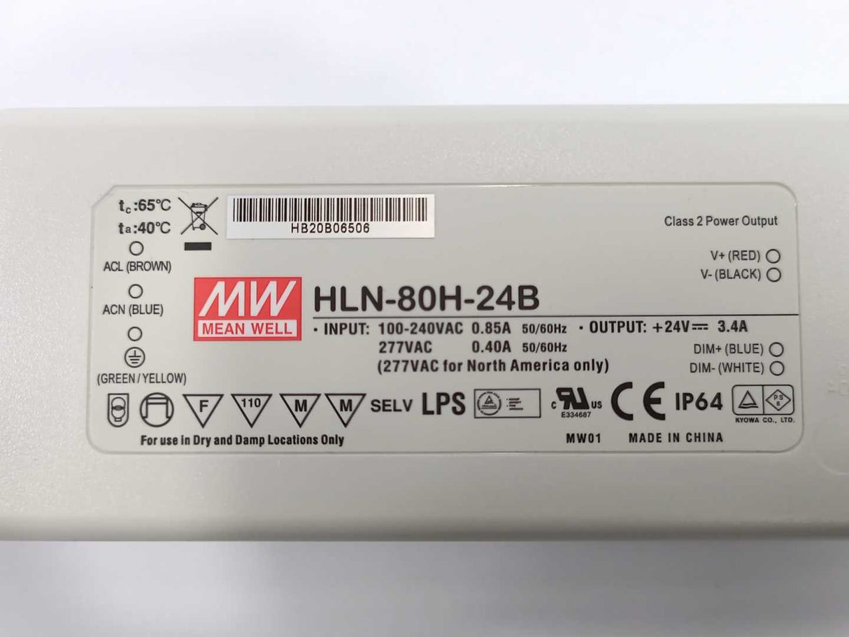 Mean Well HLN-80H-24B 24Vdc at 3.4A, V