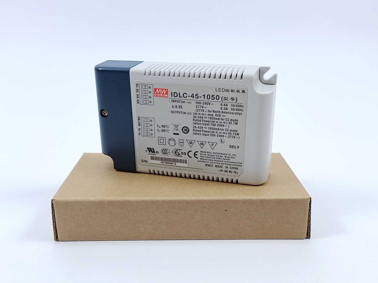 Mean Well IDLC-45-1050 43Vdc at 1.05A; 2 in 1 dimming with 0-10Vdc