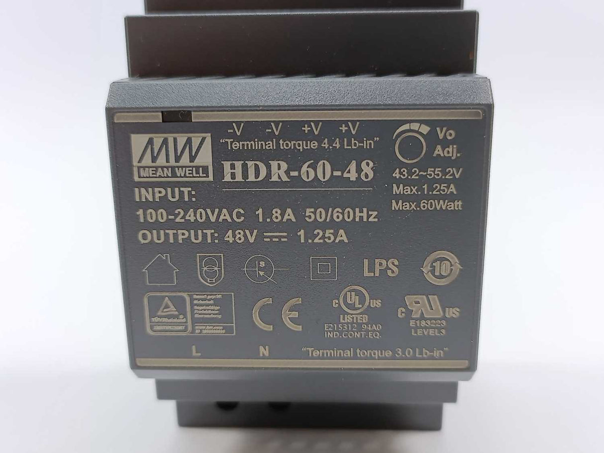 Mean Well HDR-60-48 85-264VAC;  48VDC at 1.25A;