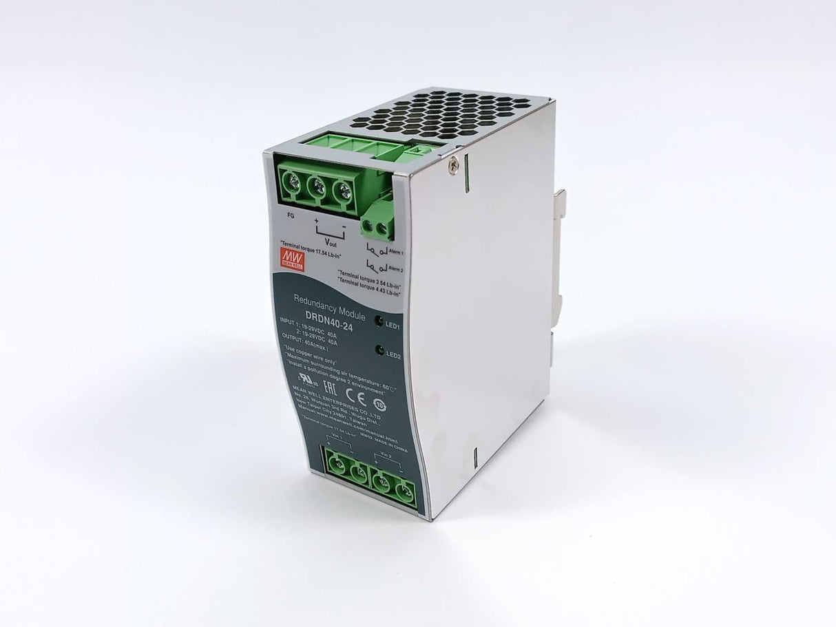 Mean Well DRDN40-24 40A DIN rail Redundancy Module, Input 24Vdc