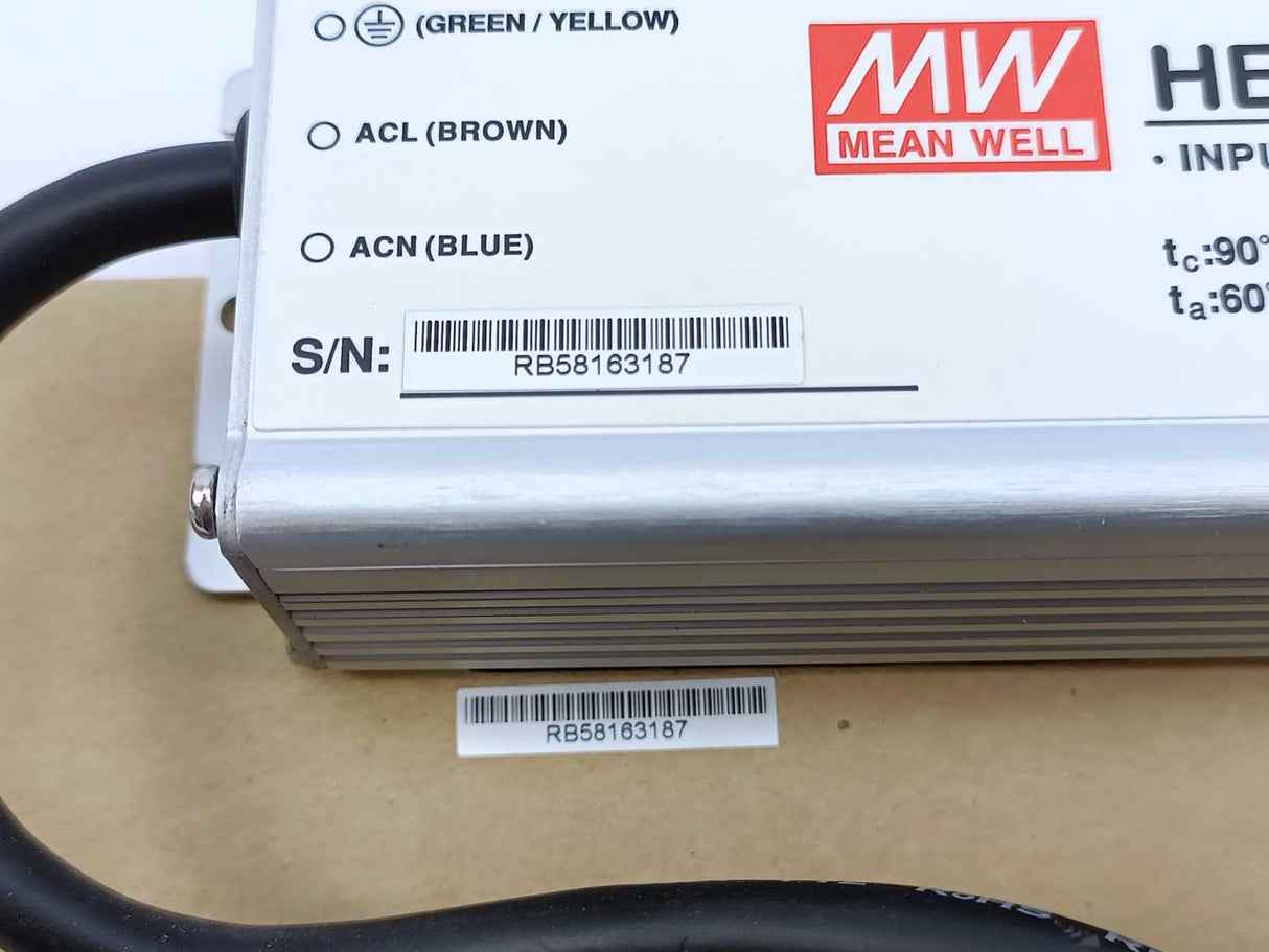 Mean Well HEP-185-24A 24Vdc at 7.8A,  industrial power supply with PFC