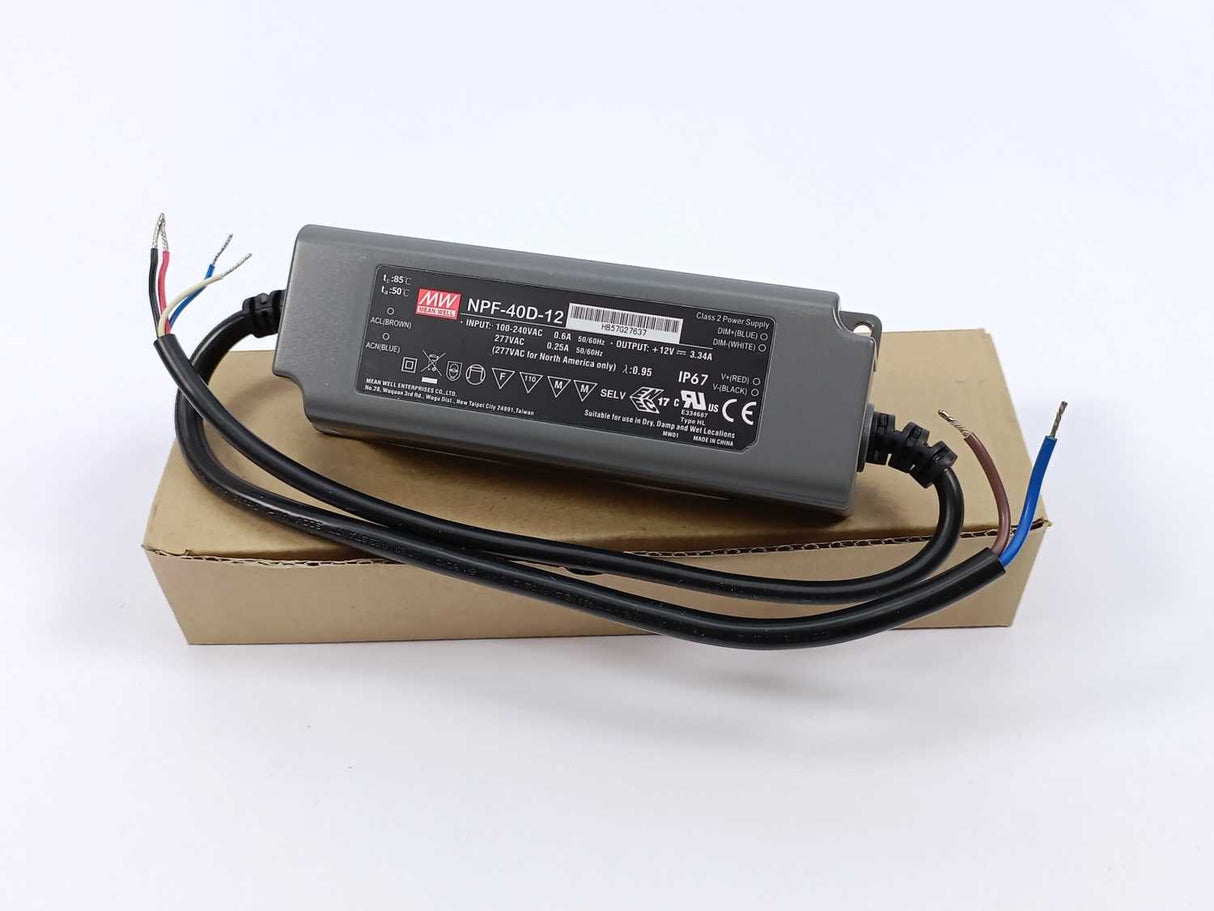 Mean Well NPF-40D-12 12Vdc at 3.34A; 3 in 1 dimming function - 0-10Vdc