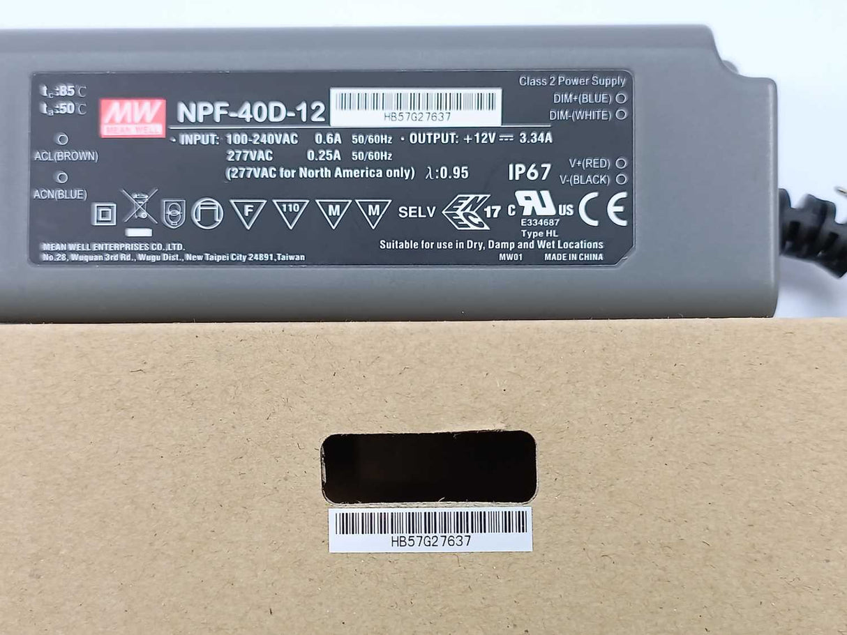 Mean Well NPF-40D-12 12Vdc at 3.34A; 3 in 1 dimming function - 0-10Vdc