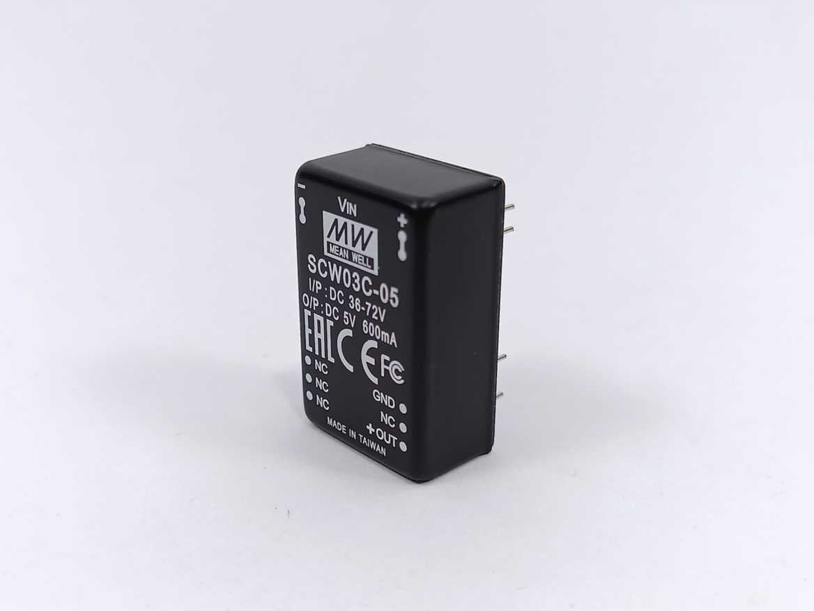 Mean Well SCW03C-05 DC/DC converter, DC 36-72V; O/P: DC 5V 600mA