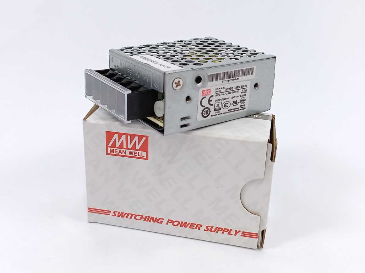 Mean Well RS-15-24 AC-DC Switching Power Supply, Output 24VDC at 0.7A