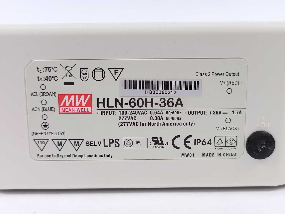 Mean Well HLN-60H-36A AC-DC Single output LED driver Mix mode (CV+CC)