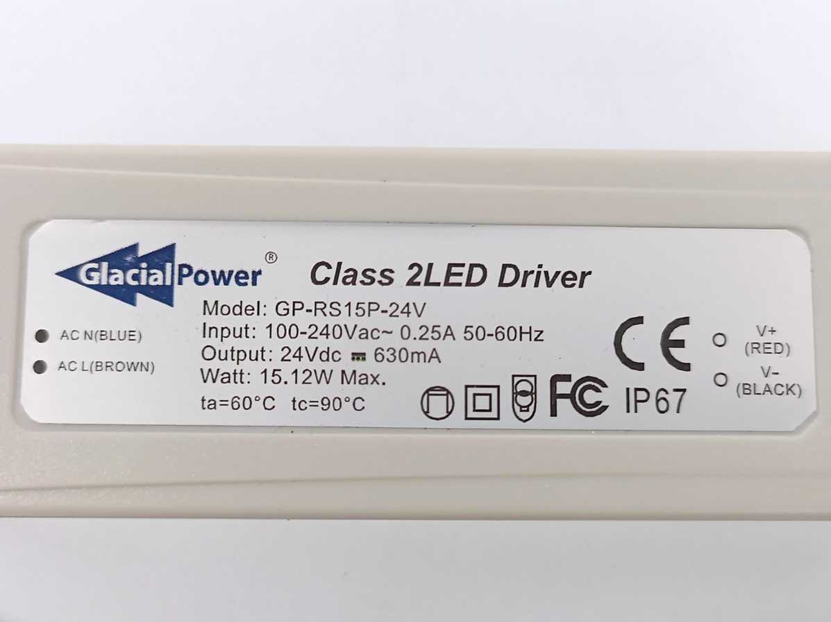 Glacial power GP-RS15P-24V Led Driver Power Supply 15,12W 100-240VAC
