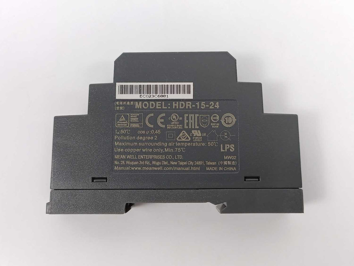 Mean Well HDR-15-24 DIN-RAIL Power Supply 15,2W 100-240VAC