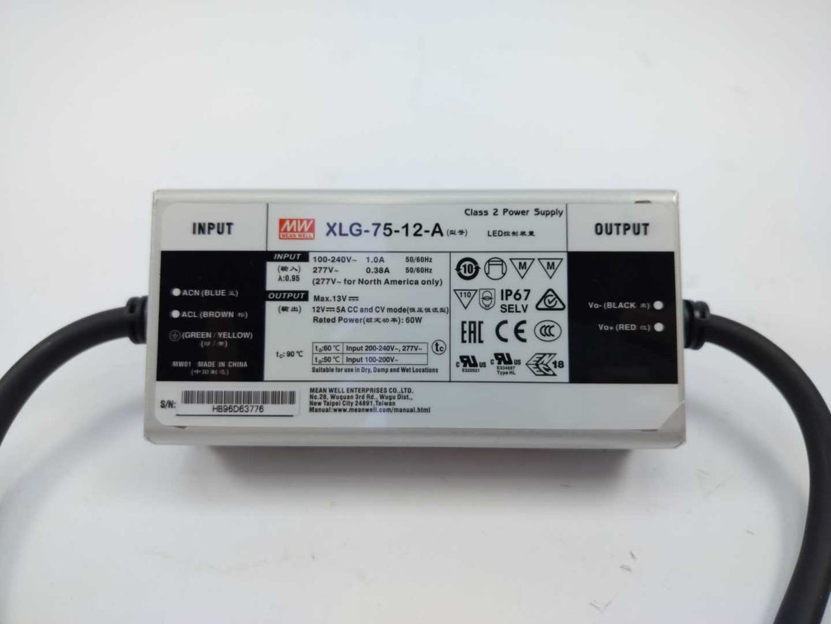 Mean Well XLG-75-12-A Class 2 Power Supply