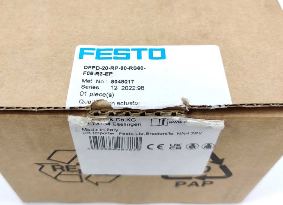 Festo 8048017 DFPD-20-RP-90-RS60-F05-R3-EP Quarter Turn Actuator