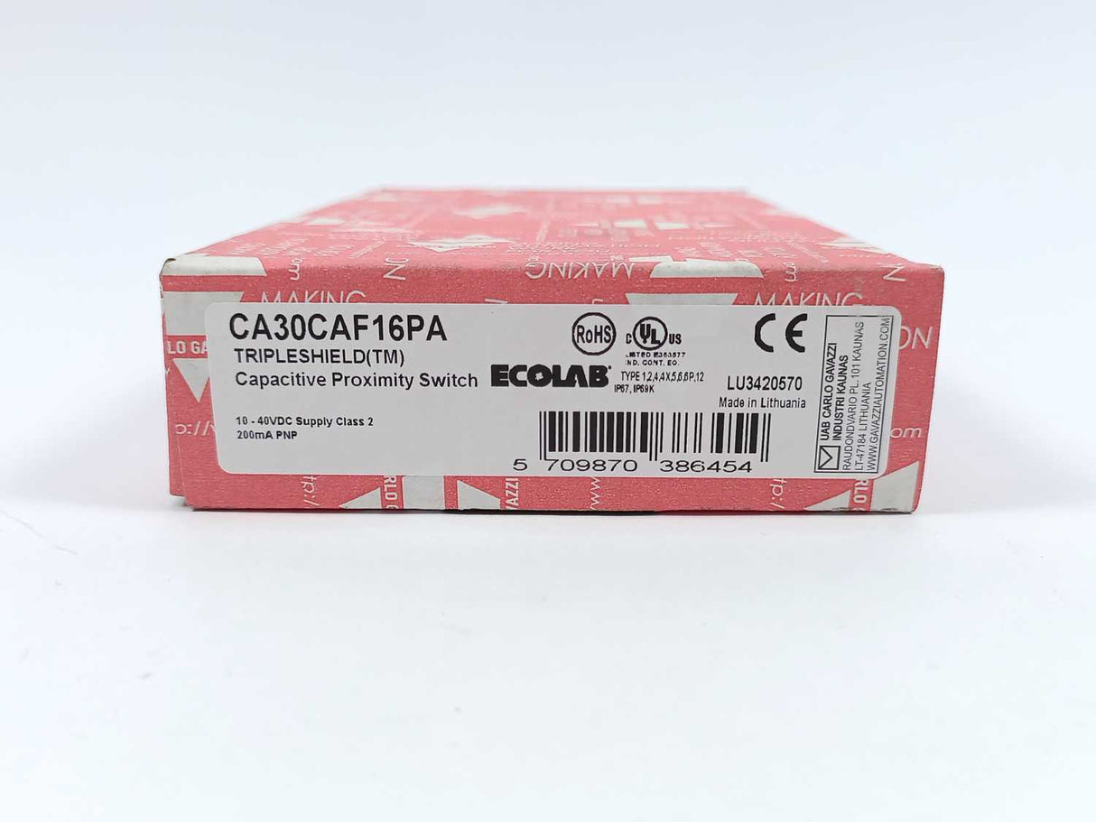 Carlo Gavazzi CA30CAF16PA Tripleshield Capacitive Proximity Switch